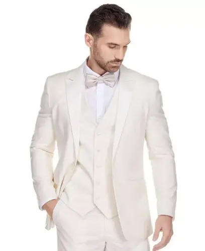 Men's 3-Piece Slim Fit Tuxedo with Peak Lapel - GINO VITALE (1)