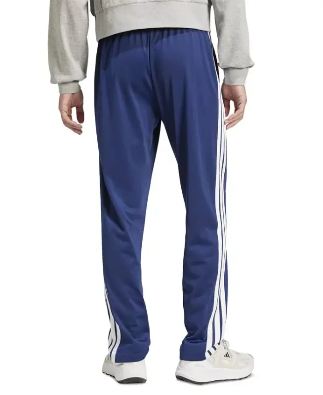 Men's 3-Stripes Regular Open Hem Track Pants - Dark Blue - 3