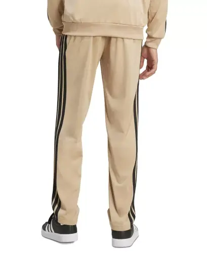 Men's 3-Stripes Regular Open Hem Track Pants - Sandstone/Black - 2