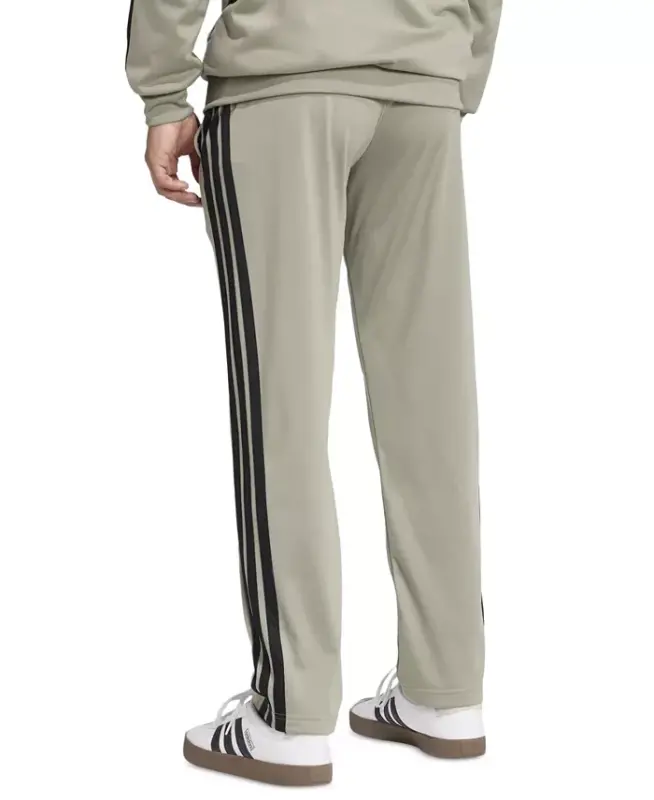 Men's 3-Stripes Regular Open Hem Track Pants - Silver Pebble - 4