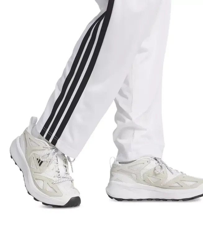 Men's 3-Stripes Regular Open Hem Track Pants - White/Black - 2