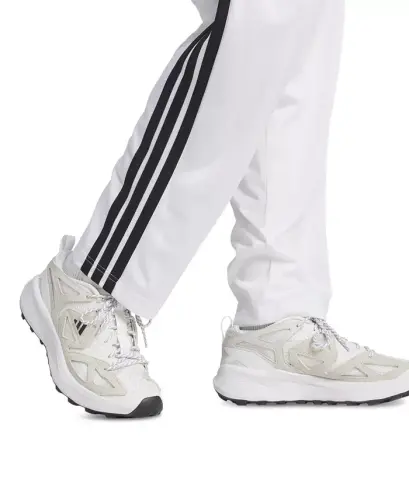 Men's 3-Stripes Regular Open Hem Track Pants - White/Black - 4