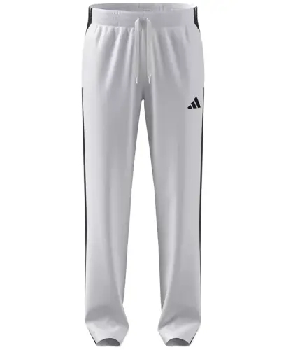 Men's 3-Stripes Regular Open Hem Track Pants - White/Black - 4