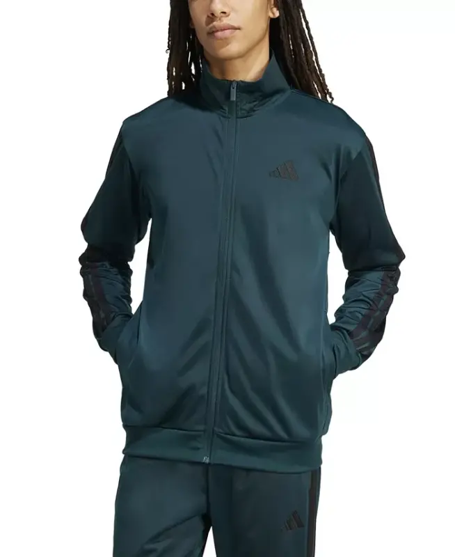 Men's 3 Stripes Tricot Regular Track Jacket - Aurora Ivory - 1