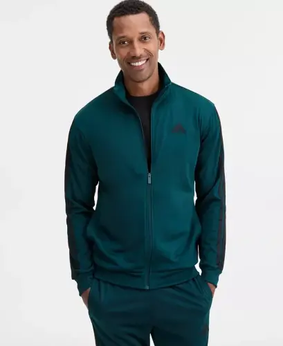 Men's 3 Stripes Tricot Regular Track Jacket - Aurora Ivory - 3