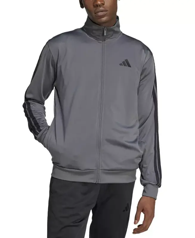 Men's 3 Stripes Tricot Regular Track Jacket - Gray - ADIDAS