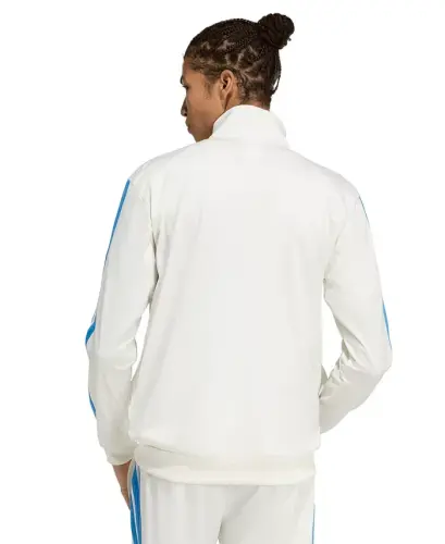 Men's 3 Stripes Tricot Regular Track Jacket - Off Wht / Ray Blue - 3
