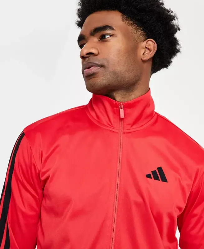 Men's 3-Stripes Tricot Track Jacket - Ruby Red/Black - 4