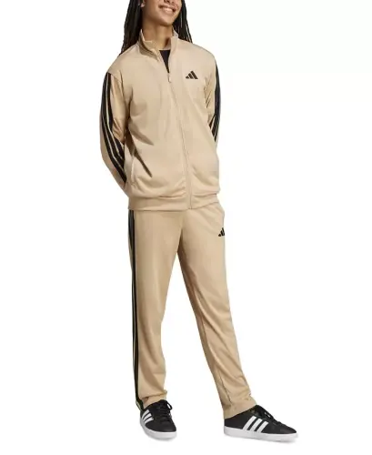 Men's 3 Stripes Tricot Regular Track Jacket - Sandstone/Black - ADIDAS (1)