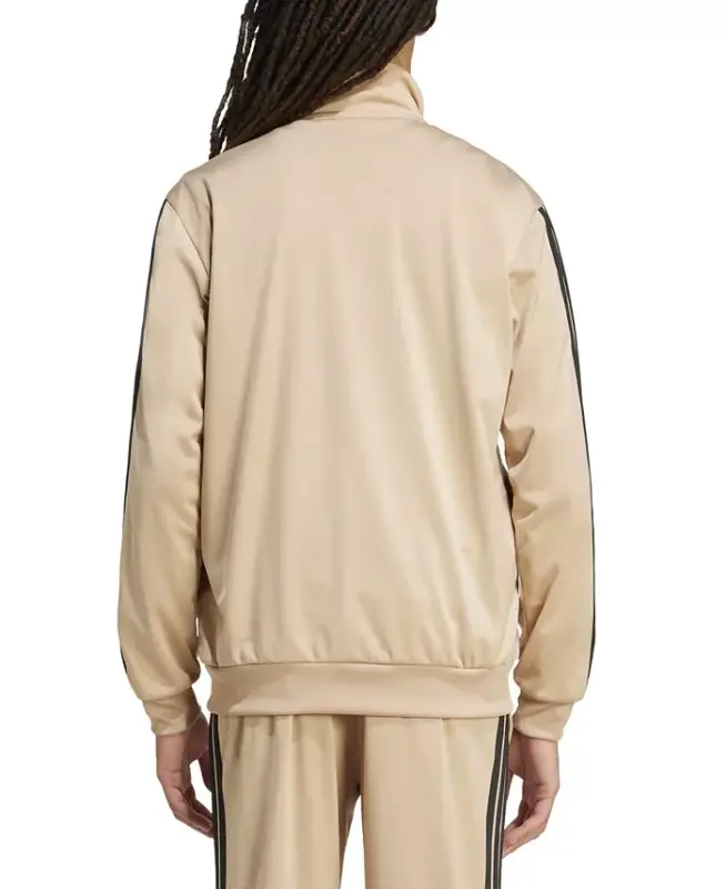 Men's 3 Stripes Tricot Regular Track Jacket - Sandstone/Black - 3