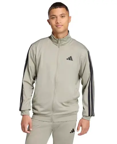 Men's 3 Stripes Tricot Regular Track Jacket - Silver Pebble 