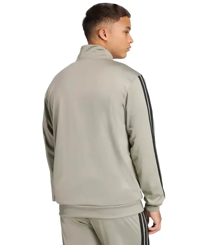 Men's 3 Stripes Tricot Regular Track Jacket - Silver Pebble - 2