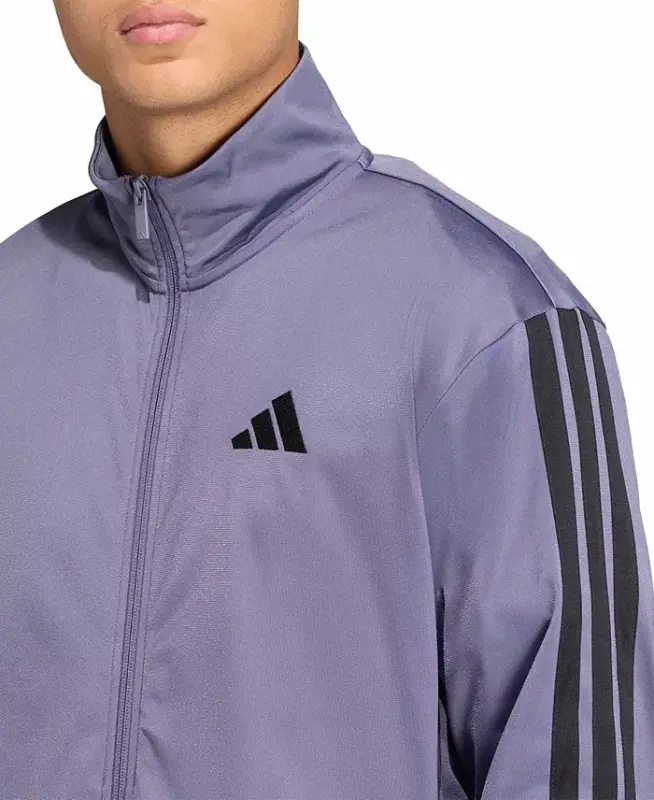 Men's 3 Stripes Tricot Regular Track Jacket - Violet - 2