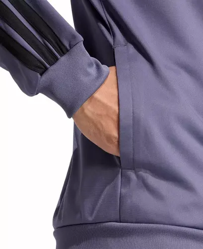 Men's 3 Stripes Tricot Regular Track Jacket - Violet - 3