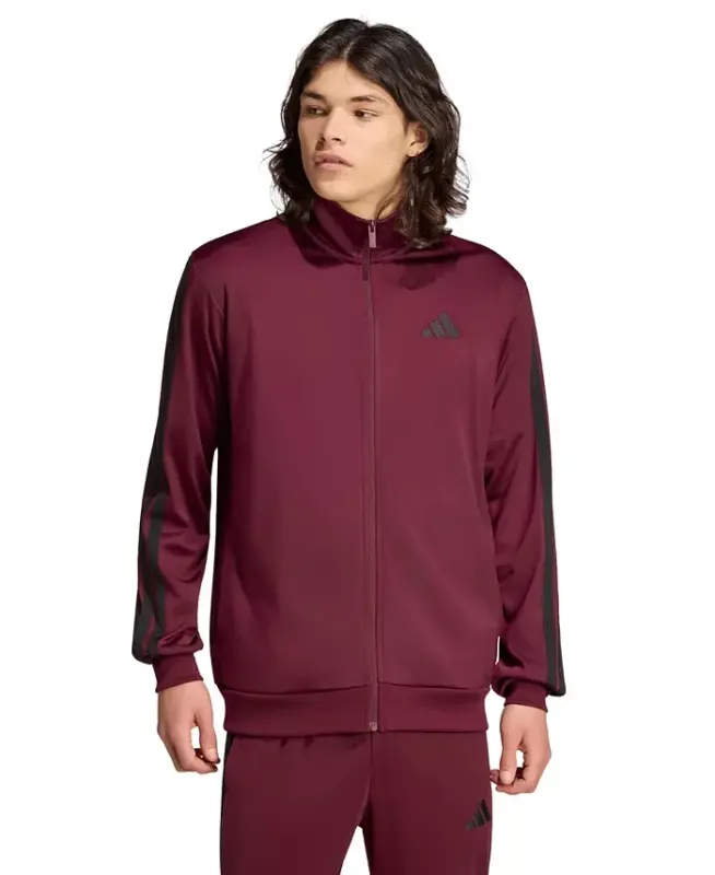 Men's 3-Stripes Tricot Track Jacket - Maroon - 1