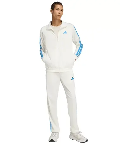 Men's 3-Stripes Tricot Track Jacket - Off White/Ray Blue - ADIDAS (1)