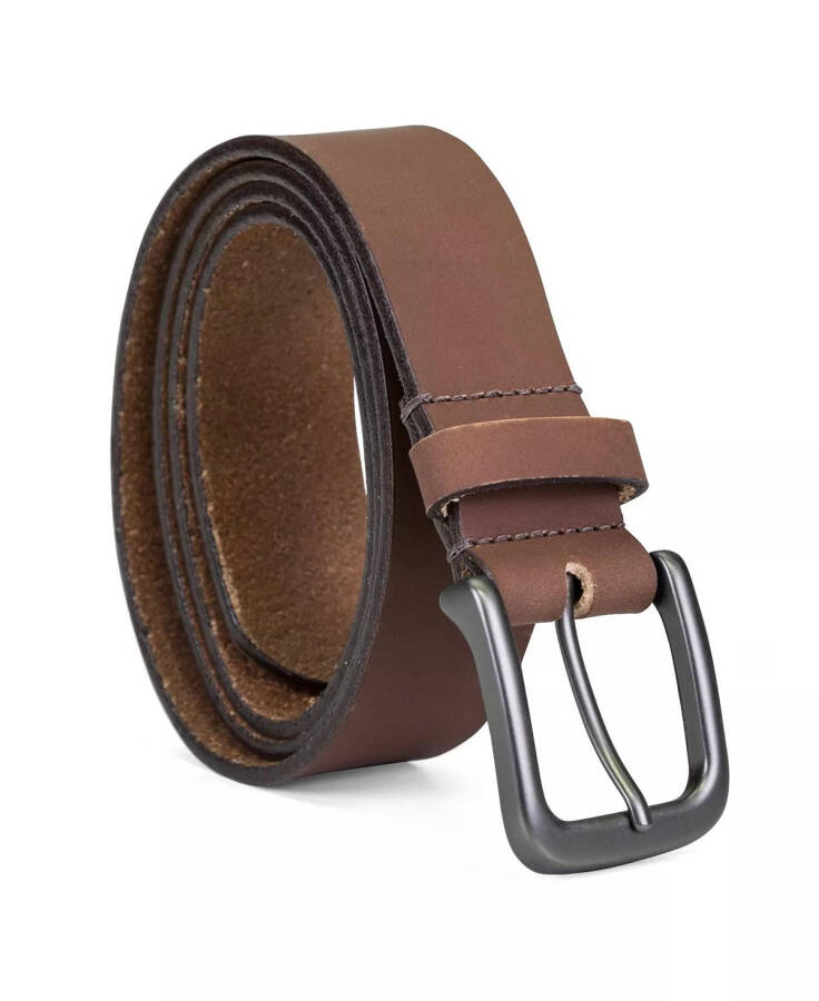 Men's 35mm Classic Jean Leather Belt Brown - 1