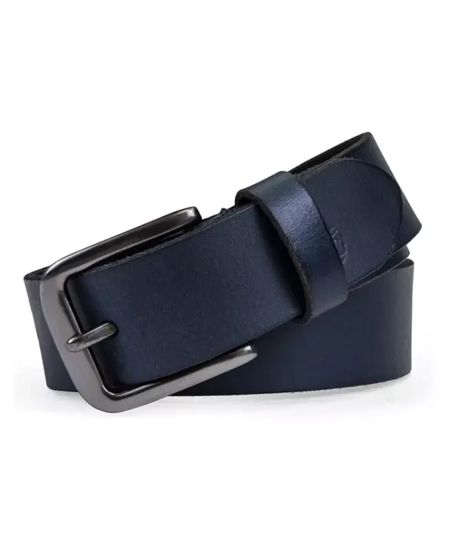 Men's 35mm Classic Jean Leather Belt - Navy - 2