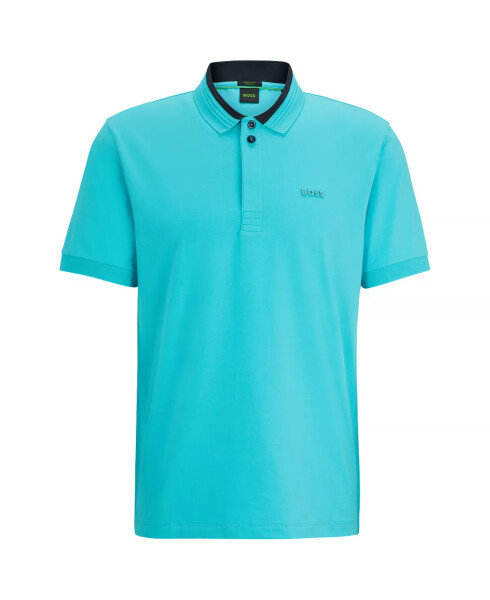 Men's 3D-Stripe Collar Polo Shirt Open Green - 7