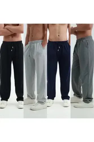 Men's 4-Piece Sweatpants Wide Leg Baggy Relaxed Fit Loose Leg - Multicolor - 1