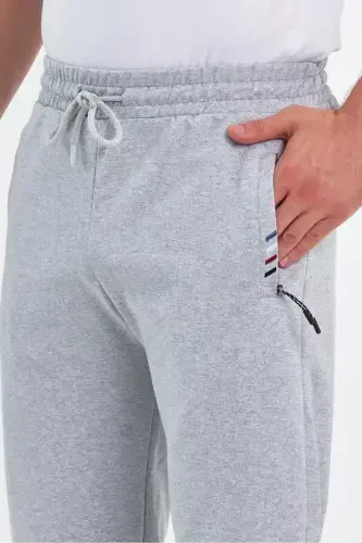 Men's 4-Piece Tracksuit Bottoms Zipper Pocket Embroidered Detail Straight Leg Relaxed Fit-Black - 6