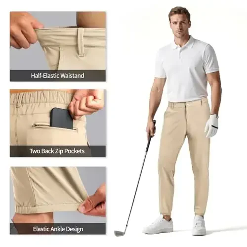 Men's 4-Way Stretch Slim Tapered Fit Golf Joggers -30