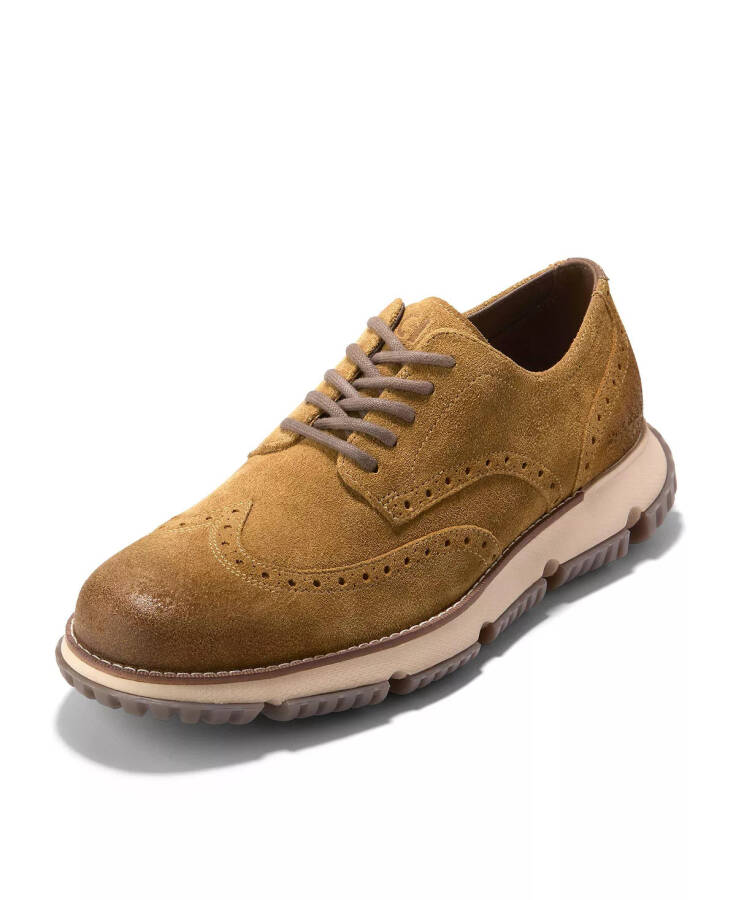 Men's 4.Zerogrand Wingtip Winter Lace-Up Oxford Desert Olive Suede - 7