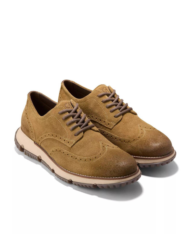 Men's 4.Zerogrand Wingtip Winter Lace-Up Oxford Desert Olive Suede - 8