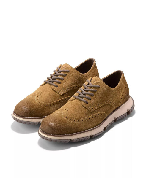 Men's 4.Zerogrand Wingtip Winter Lace-Up Oxford Desert Olive Suede - 9