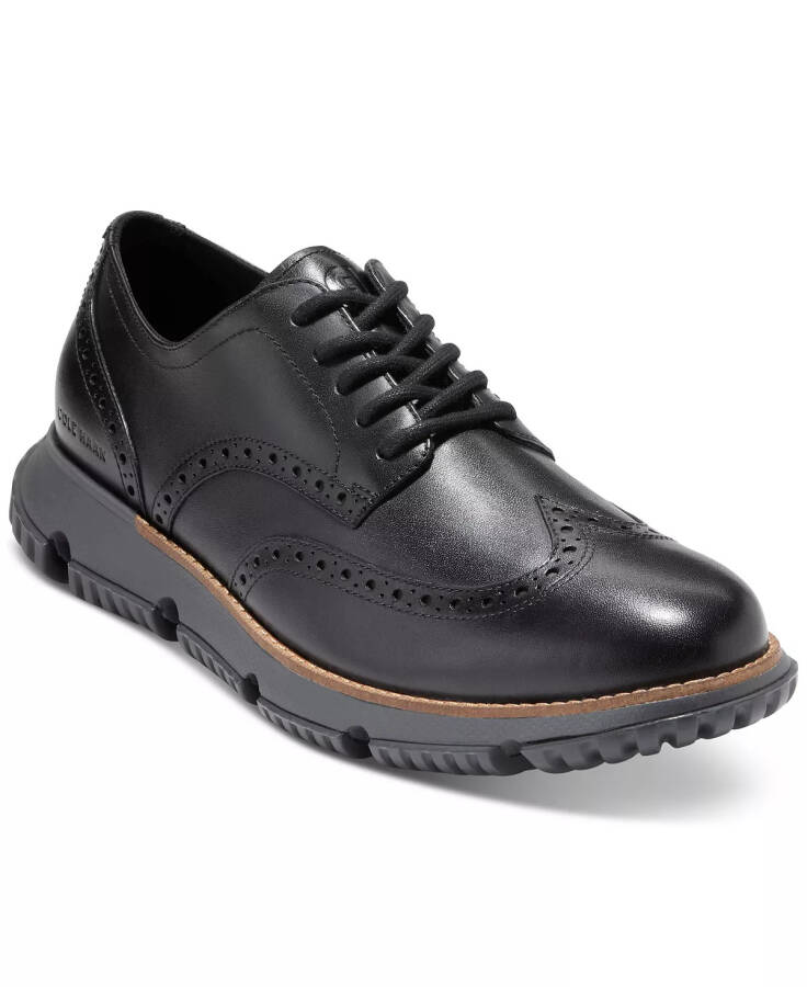 Men's 4.ZERØGRAND Winter Wingtip Oxford Dress Shoe Black Waterproof - 1