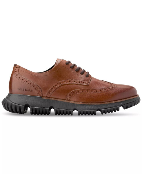 Men's 4.ZERØGRAND Winter Wingtip Oxford Dress Shoe British Tan Waterproof - 2