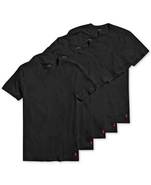 Men's 5 Pack Crew-Neck Undershirts Polo Black - 1