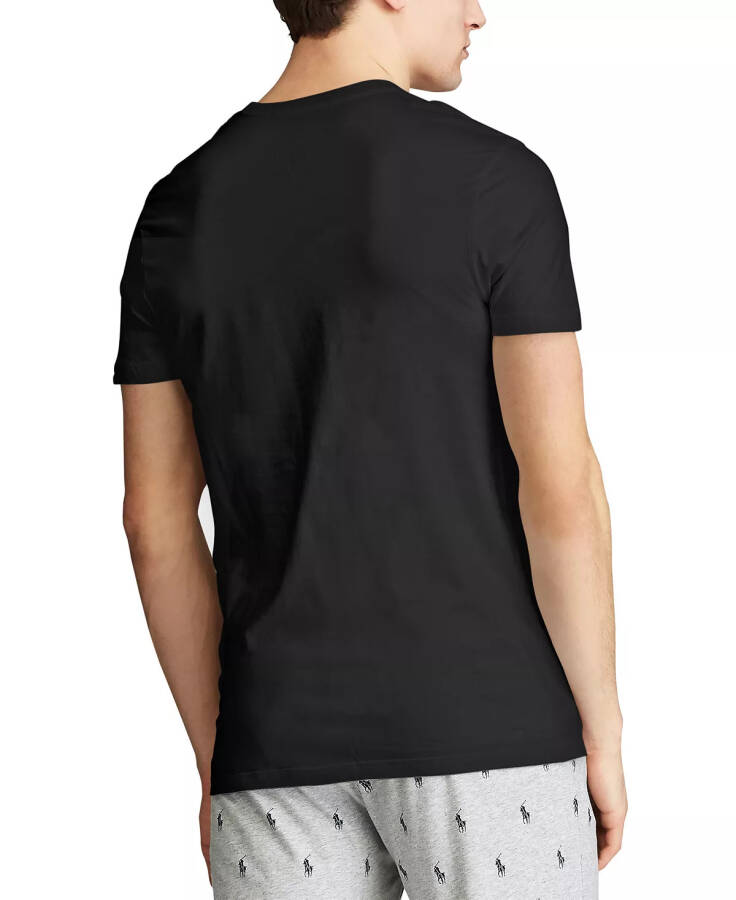 Men's 5 Pack Crew-Neck Undershirts Polo Black - 3