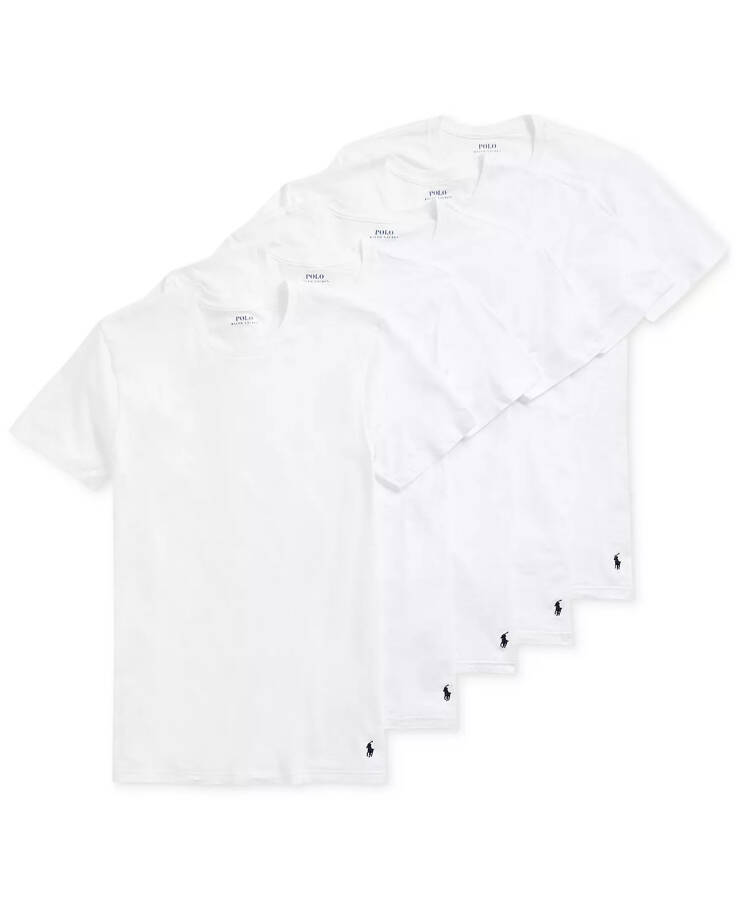 Men's 5 Pack Crew-Neck Undershirts White - 1