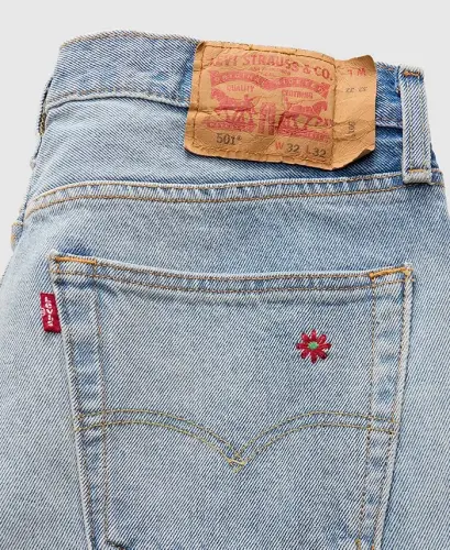 Men's 501 Straight-Fit Button Fly Stretch Jeans - Fix the car - 5