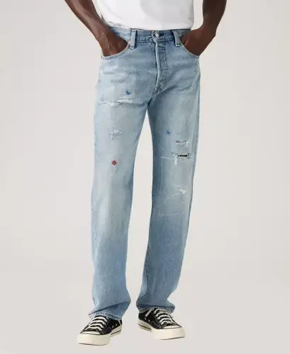 Men's 501 Straight-Fit Button Fly Stretch Jeans - Fix the car - 7