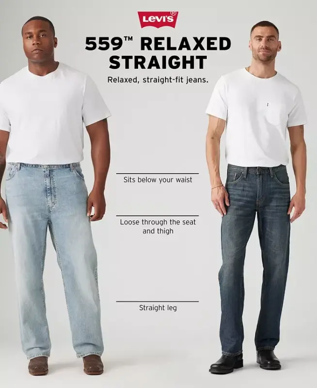 Men's 559 Relaxed Straight-Fit Stretch Jeans - New Found Rinse - 7