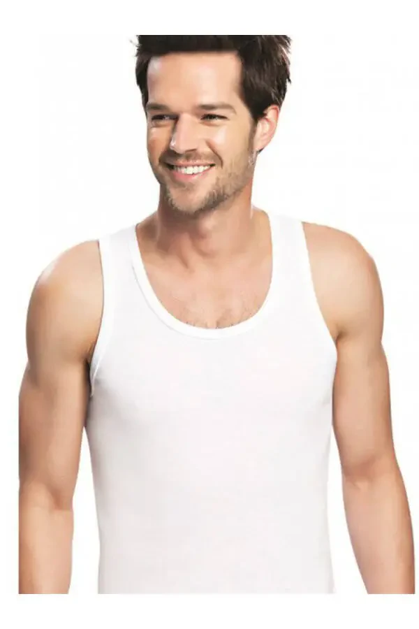 Men's 6-Pack Cotton White Tank Top 101 - 1