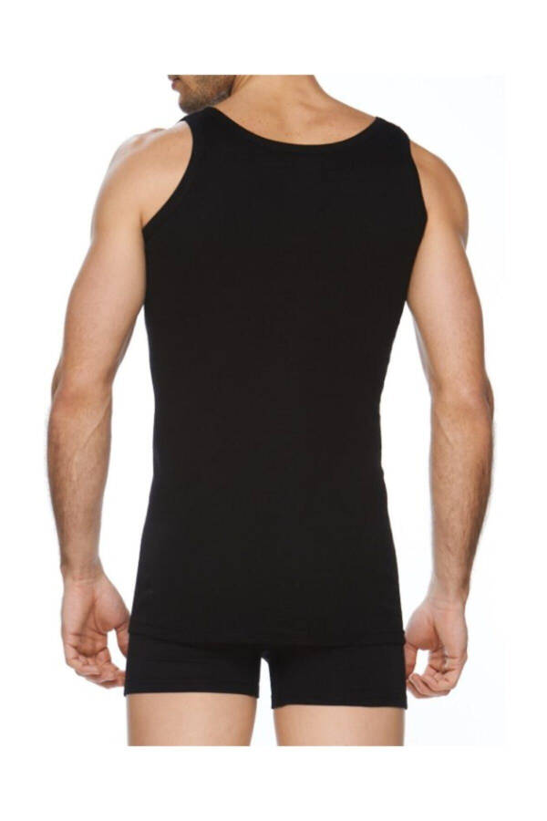 Men's 6 Pack Ribbed Classic Undershirt Black - 8