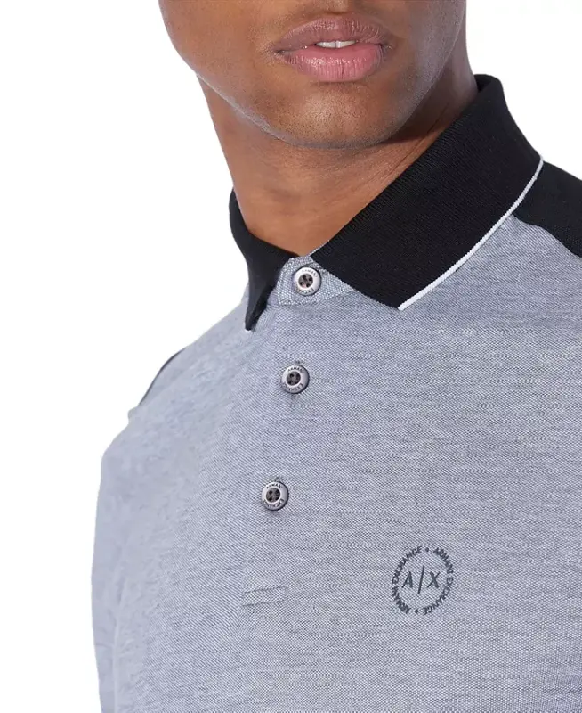 Men's Accent Small Circle Logo Polo Shirt-Black - 3