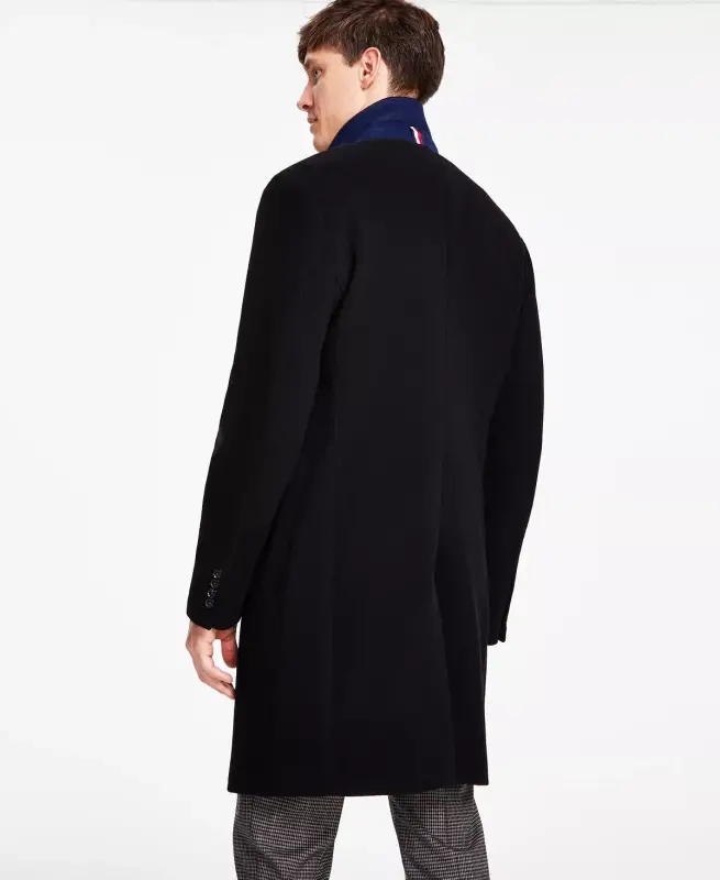 Men's Addison Wool-Blend Trim Fit Overcoat - 2
