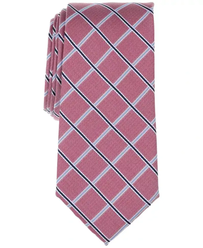 Men's Agoston Stripe Tie, Exclusively at Modazone-Red - CLUB ROOM