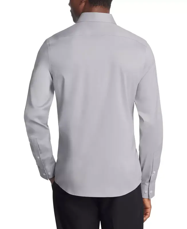 Men's Airsoft Slim Fit Untucked Length Wrinkle Free Stretch Dress Shirt - 2