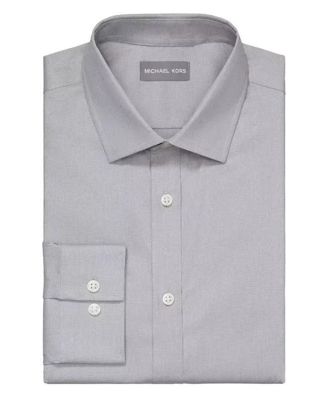 Men's Airsoft Slim Fit Untucked Length Wrinkle Free Stretch Dress Shirt - 4
