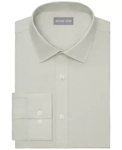 Men's Airsoft Slim Fit Untucked Length Wrinkle Free Stretch Dress Shirt - Sage Green - 5