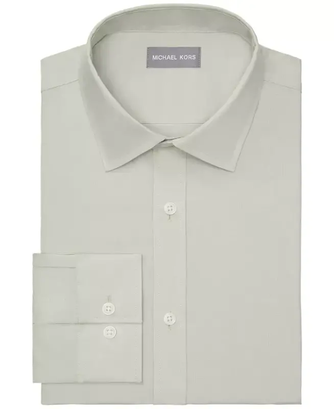 Men's Airsoft Slim Fit Untucked Length Wrinkle Free Stretch Dress Shirt - Sage Green - 5