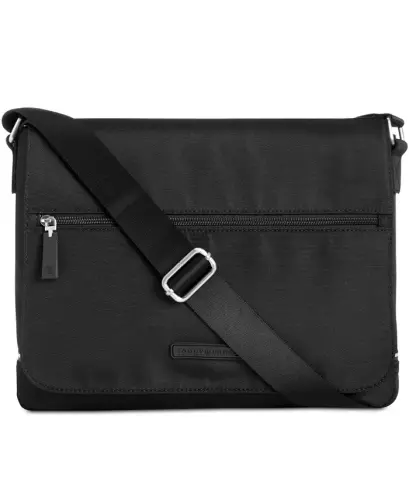 Men's Alexander Flap-Closure Messenger Bag-Black - 1