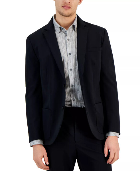 Men's Alfatech Notch Lapel Patch Pocket Blazer, Created for Modazone Deep Black - 1