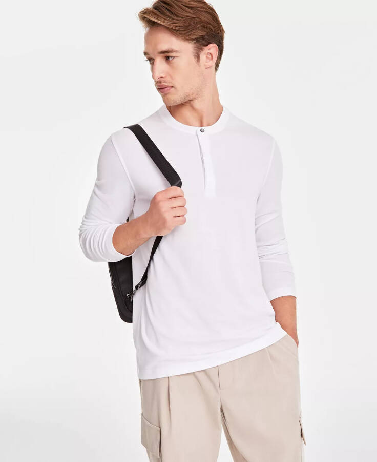 Men's Alfatech Solid Henley, Created for Modazone Bright White - 1