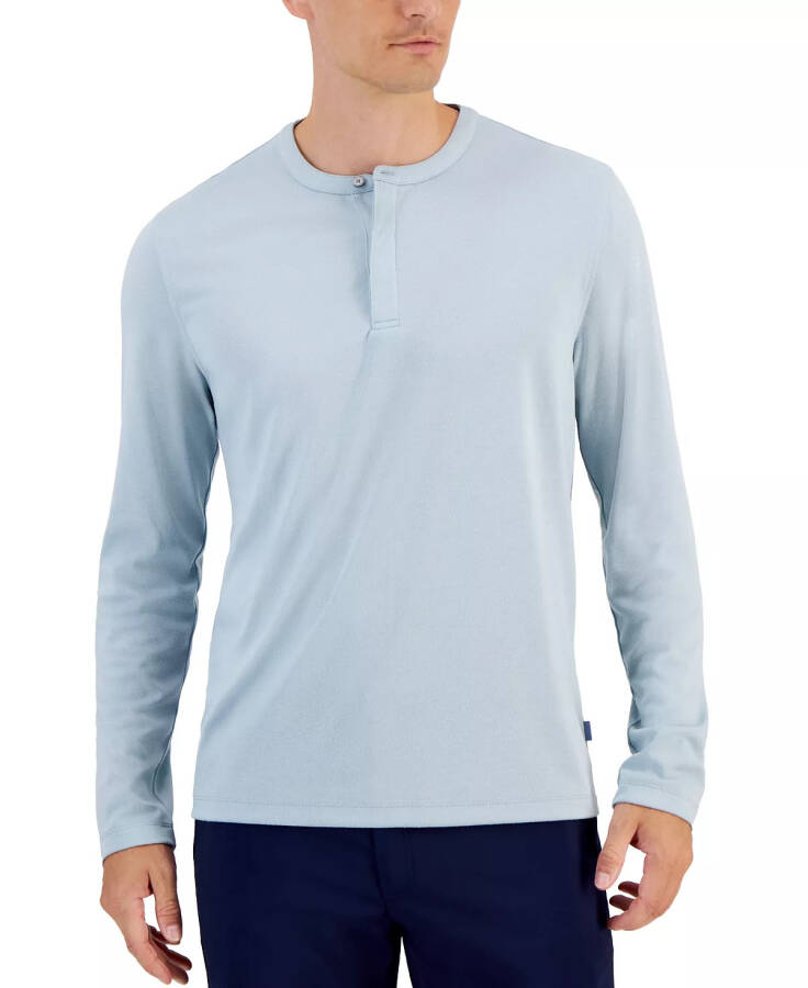 Men's Alfatech Solid Henley, Created for Modazone Cloud Blue - 1